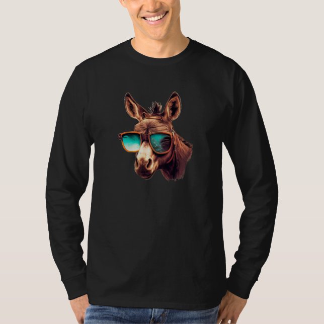Donkey Face with Sunglasses T-Shirt (Vorderseite)