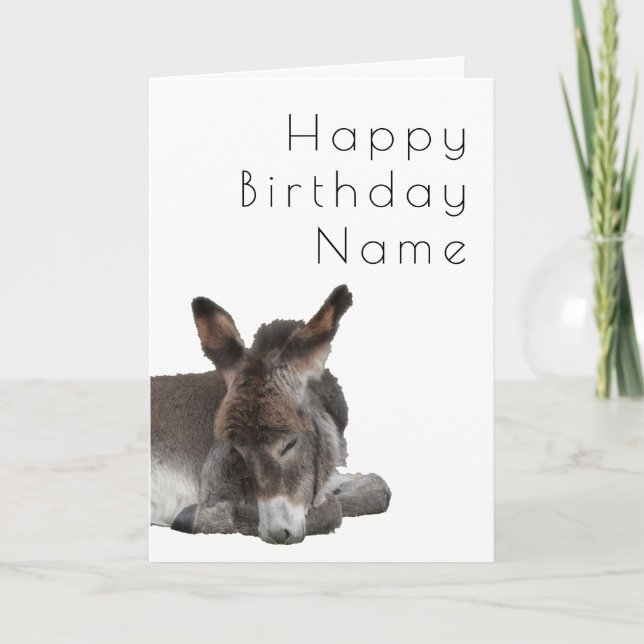 Donkey Foal Deko Birthday Karte (Vorderseite)