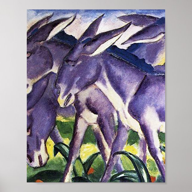 Donkey frieze von Franz Marc Poster (Vorne)