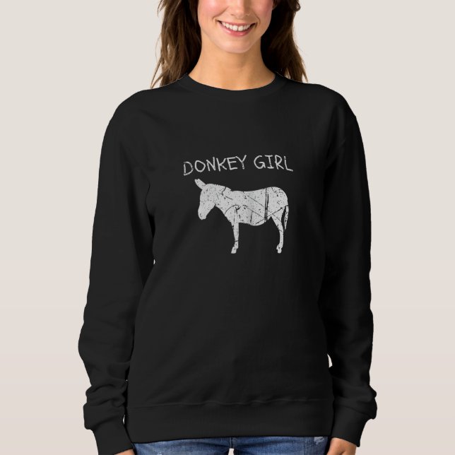Donkey Girl Farm Animal Donkeys Womens Sweatshirt (Vorderseite)
