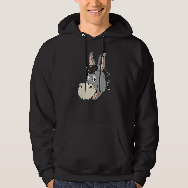 Donkey Head lächelnd Laughing Mule Zoo Tierfarme Hoodie (Vorderseite)