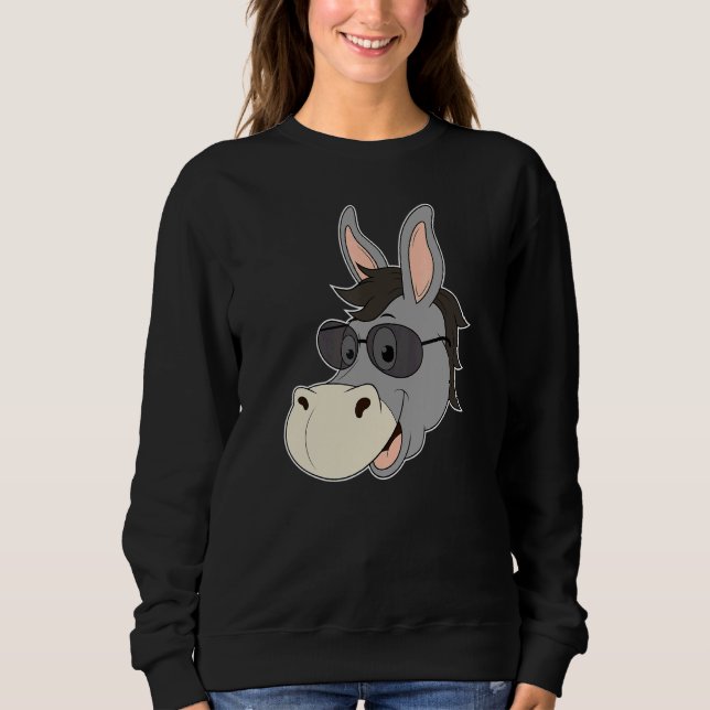 Donkey Head Sonnenbrille Mule Heart Zoo Tierfarme Sweatshirt (Vorderseite)