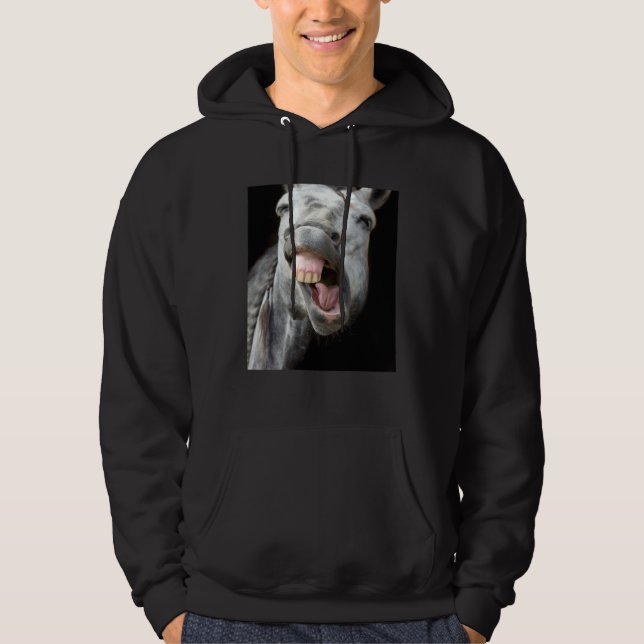 Donkey Horse Face Showing Off Cute and  Face Anima Hoodie (Vorderseite)