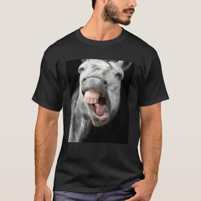 Donkey Horse Face Showing Off Cute and  Face Anima T-Shirt (Vorderseite)