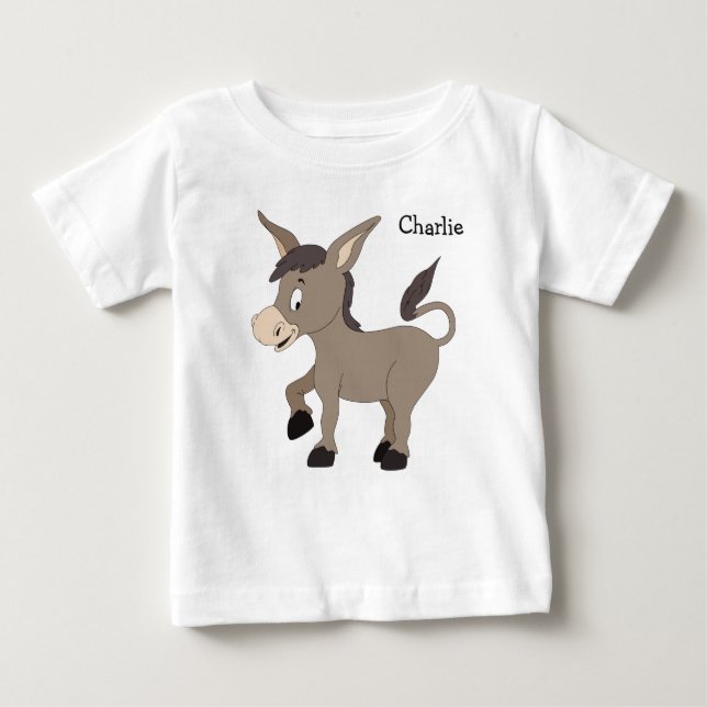 Donkey Illustration individuelle Name Bekleidung Baby T-shirt (Vorderseite)