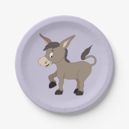 Donkey Illustration Kinder Papier Teller