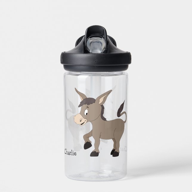 Donkey-Illustrations-individuelle Name Trinkflasche (Vorne)