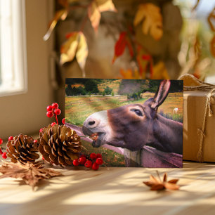 Donkey lächeln in einer Weide Postkarte