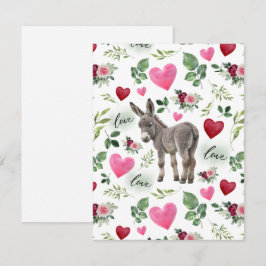 Donkey Love Valentine’s Day Card in White Mitteilungskarte