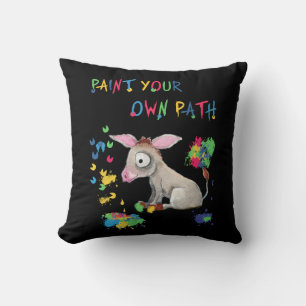 Donkey Lover Geschenk   Paint your own Path Kissen