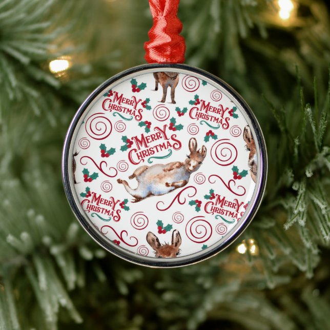 Donkey Merry Christmas Ornament Keepsake (Baum)