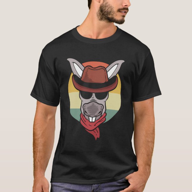 Donkey mit Cowboy-Hutzüchter T-Shirt (Vorderseite)