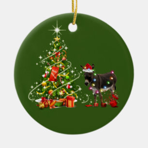 Donkey mit Hat Scaft Weihnachten Keramik Ornament