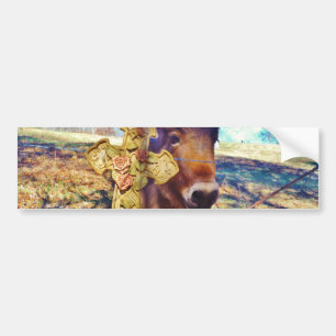 Donkey mit Rose Cross Autoaufkleber