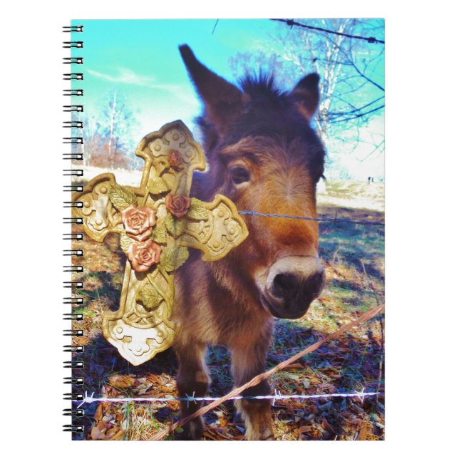 Donkey mit Rose Cross Notizblock (Vorderseite)