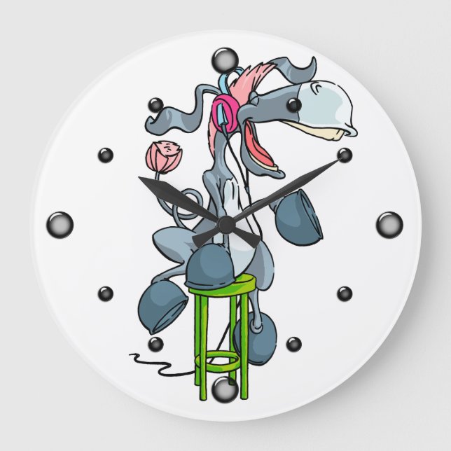 Donkey Music Wall Clock Große Wanduhr (Vorderseite)