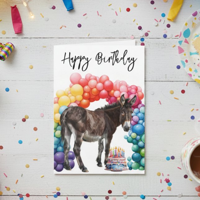 Donkey-Niedliche Geburtstag Karte (Von Creator hochgeladen)