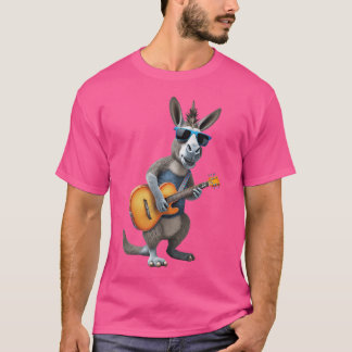 Donkey Playing Electric Gitarre - Tier Donkey Lov T-Shirt