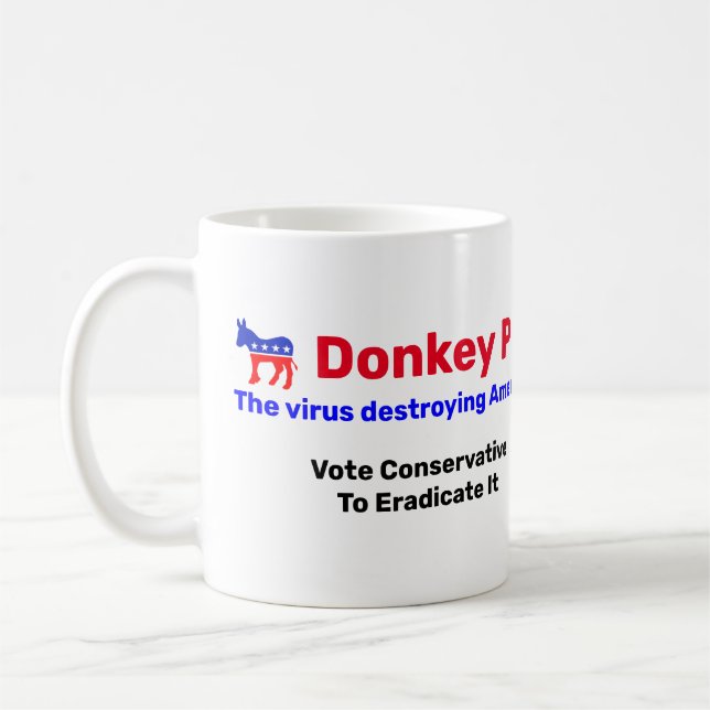 Donkey Pox - Amerika-Tasse impfen Kaffeetasse (Links)