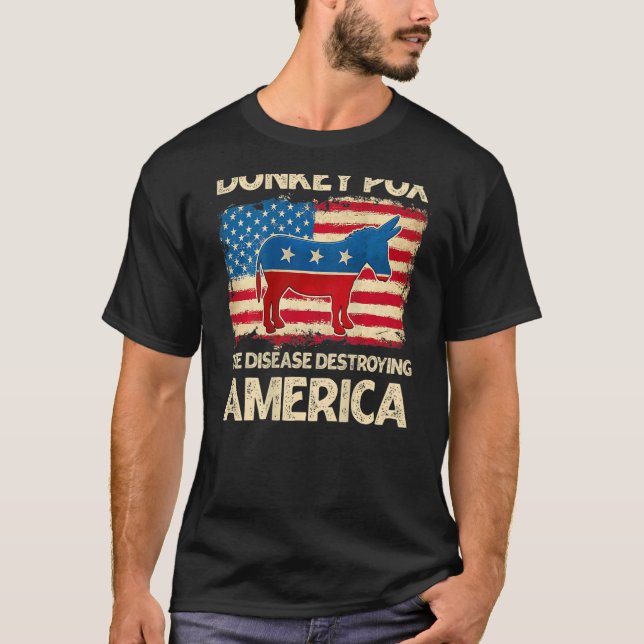 Donkey Pox The Disease Destroying America   On Bac T-Shirt (Vorderseite)