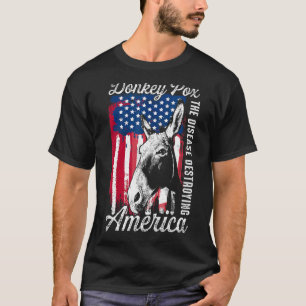 Donkey Pox The Disease zerstört Amerikas Flagge T-Shirt