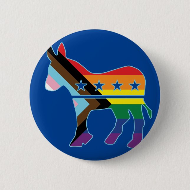 Donkey Progress Prilag demokratisch Button (Vorderseite)