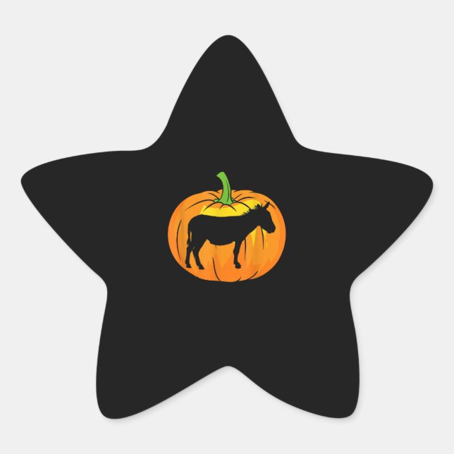 Donkey Pumpkin | Funny Donkey Halloween Items Stern-Aufkleber (Vorderseite)