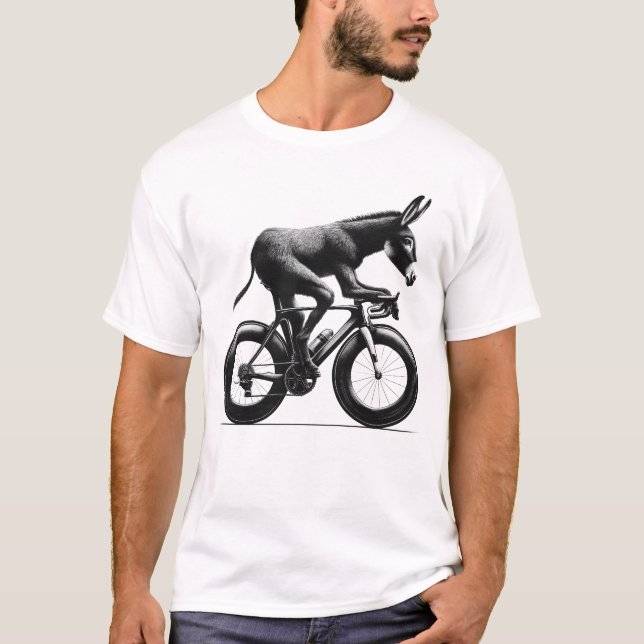 Donkey Riding Bike Biker Rad Lover Biking T-Shirt (Vorderseite)