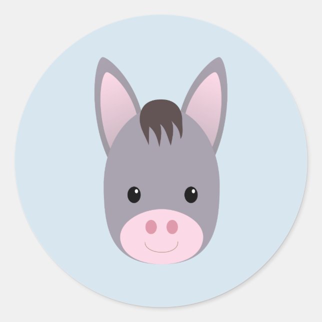 Donkey Runder Aufkleber (Vorderseite)