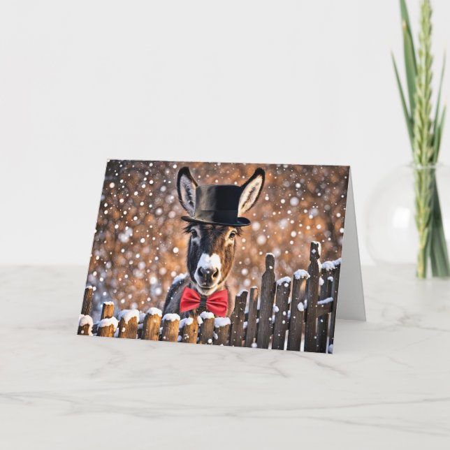 Donkey Seasons Greetings Christmas Holiday  Karte (Vorderseite)