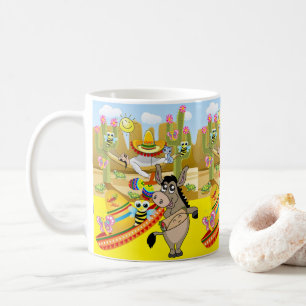 Donkey Sombrero Butterfly Gelbe Tasse