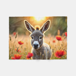 Donkey Sommer Harmonie Landschaft Kunst Fleecedecke