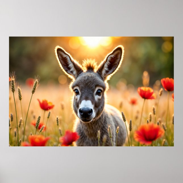 Donkey Sommer Harmonie Landschaft Kunst Poster (Vorne)