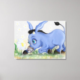 Donkey und Daisy Canvas Print Leinwanddruck