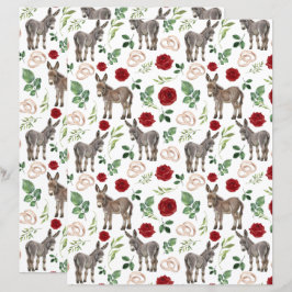 Donkey Wedding Scrapbook Paper in White