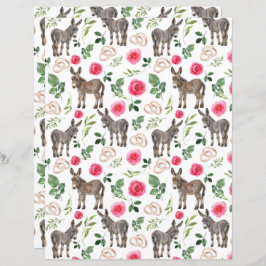 Donkey Wedding Scrapbook Paper in White
