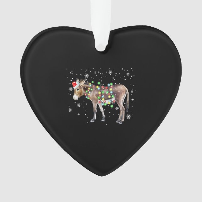 Donkey Weihnachtsbeleuchtung Farbe | Santa Donkey- Ornament (Vorderseite)
