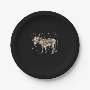 Donkey Weihnachtsbeleuchtung Farbe    Santa Donkey Pappteller