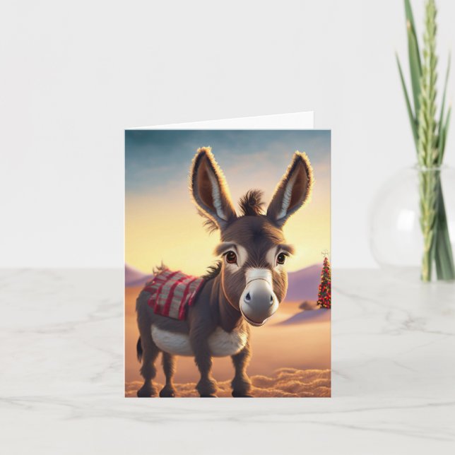 Donkey Weihnachtskarte Feiertagskarte (Vorderseite)