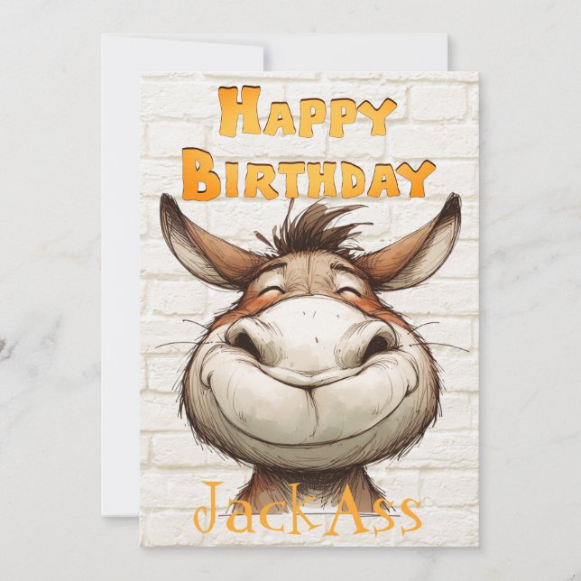 Donkey's Funny Birthday Feiertagskarte (Vorderseite)