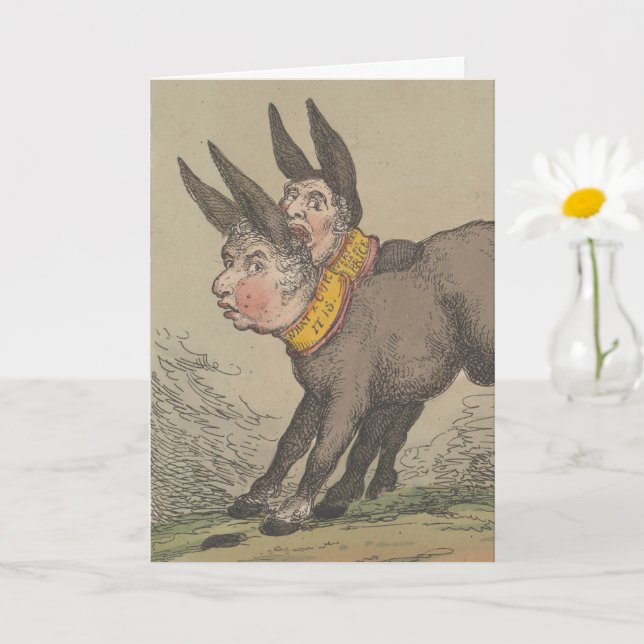 Donkeys - geklappte Grußkarte Karte (Kleine Pflanze)