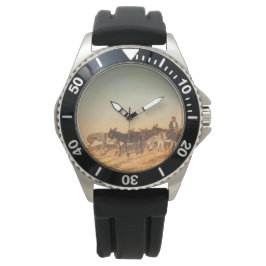 Donkeys in Südfrankreich (von Eugène Burnand) Armbanduhr