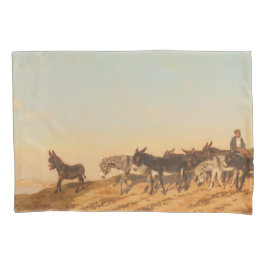 Donkeys in Südfrankreich (von Eugène Burnand) Kissenbezug