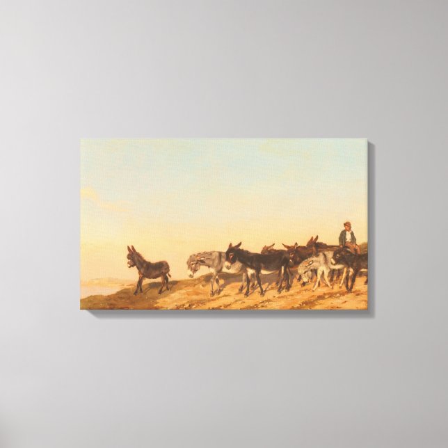 Donkeys in Südfrankreich (von Eugène Burnand) Leinwanddruck (Vorderseite)