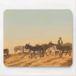 Donkeys in Südfrankreich (von Eugène Burnand) Mousepad