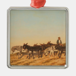 Donkeys in Südfrankreich (von Eugène Burnand) Ornament Aus Metall