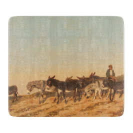 Donkeys in Südfrankreich (von Eugène Burnand) Schneidebrett