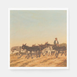 Donkeys in Südfrankreich (von Eugène Burnand) Serviette