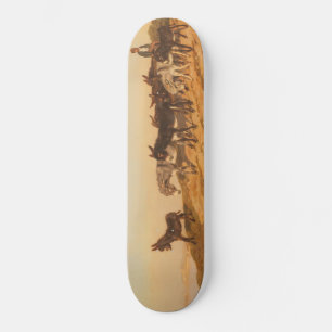 Donkeys in Südfrankreich (von Eugène Burnand) Skateboard