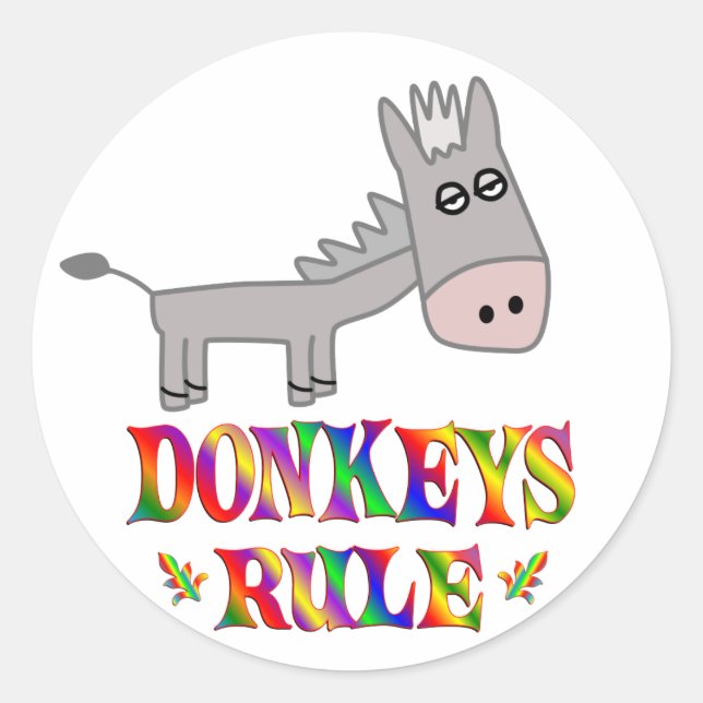 Donkeys-Regel Runder Aufkleber (Vorderseite)